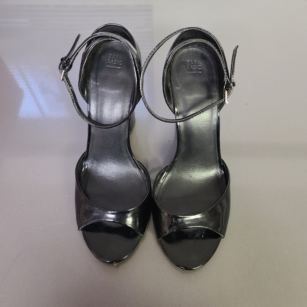 Zara Black Block Heels